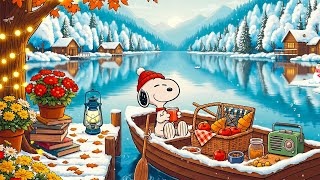 Snoopy’s Frozen Lake Morning ❄️ Chill Lofi Beats for  Focus & Calm 🎧 Peaceful Autumn Winter Vibes