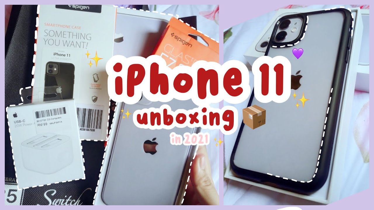 Unboxing iPhone 11 purple in 2021 💜✨