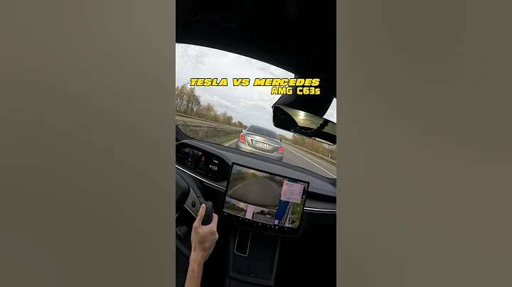 Cheapest Tesla Model S vs Mercedes AMG C63s on German autobahn!