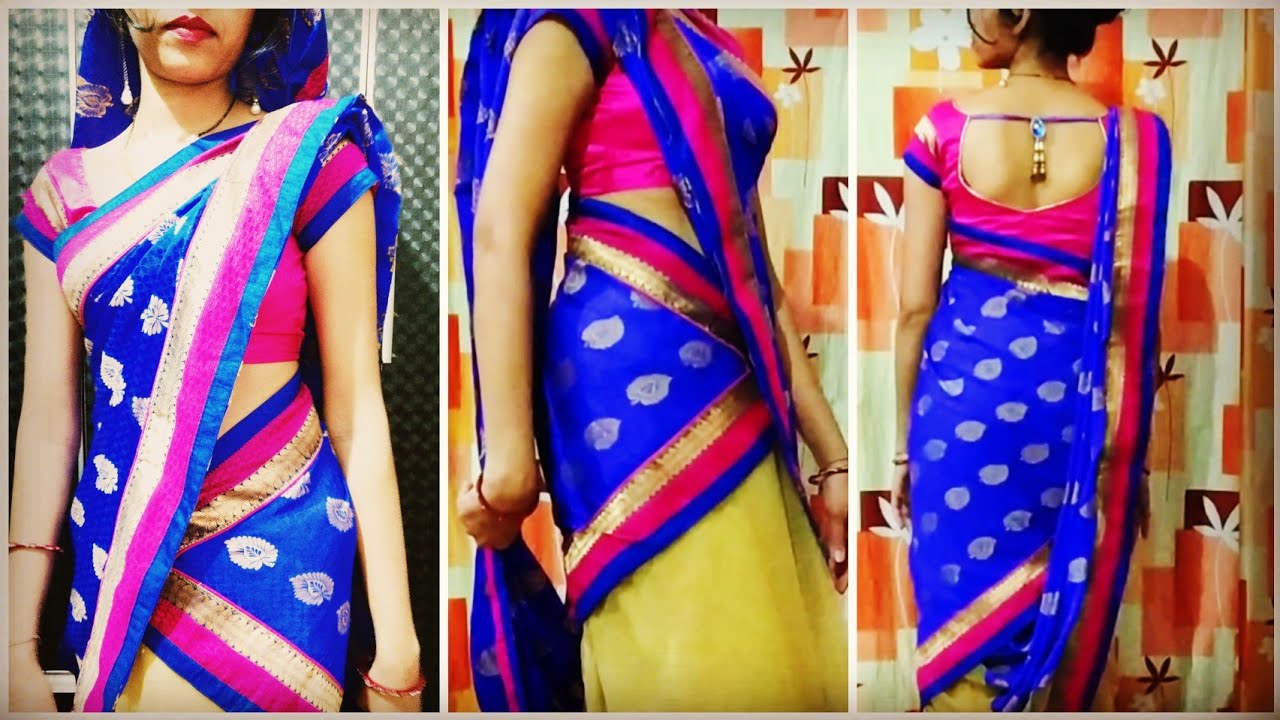 Satin silk साड़ी कैसे पहने?/Lehnga review/how to wear Satin silk saree step  by step/gopi fashion - YouTube