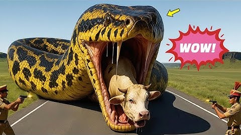 Brave Heroes Save Innocent Mother Cow from Giant Python’s Attack🐍