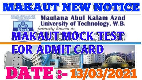 makaut online mock test  mock test of makaut  makaut notice admit card 14/03/2021 mock test