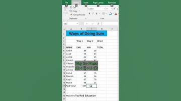 Sum in excel - Excel Tips & Tricks -@todfodeducation