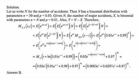 Exam P exercise for September 22, 2020