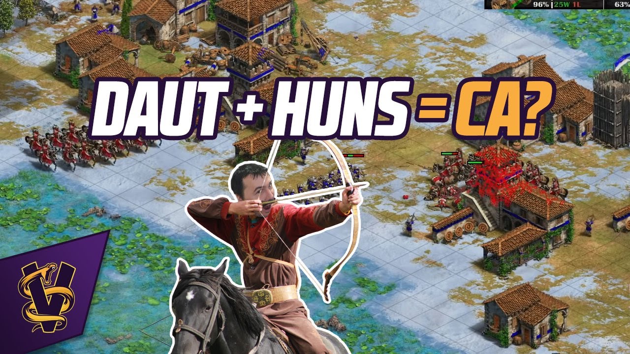 1v1 Empire What? Frigid Lake | Portuguese vs Huns | vs DauT