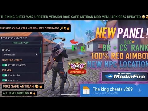 THE KING CHEAT V289 ALL SERVER  APK ANTIBAN ☠️ | Aim lock + Speed Hack🧿 | OB55 Hack 🔗 *No Password