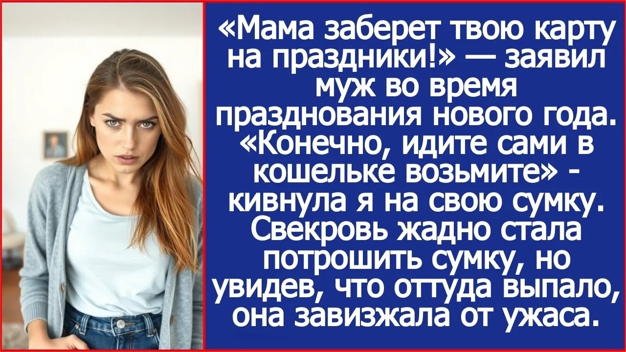 «Мама заберет твою карту на праздники!» — заявил муж во время празднования нового года