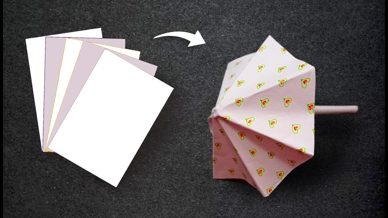 How to make a paper umbrella - paper craft - paper umbrella - YouTube
