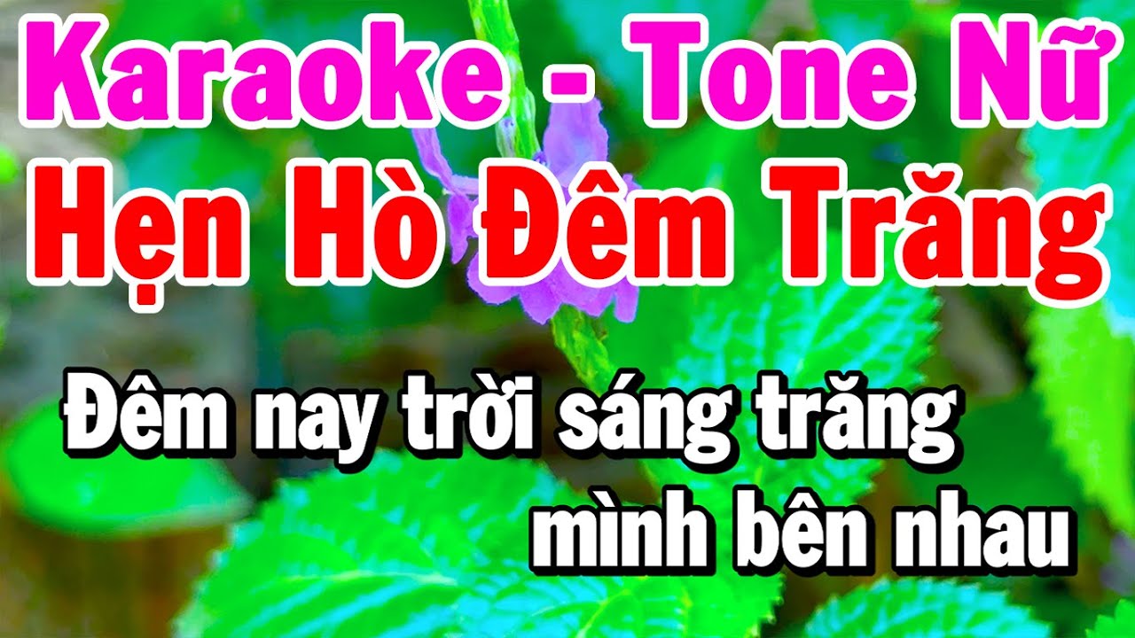 Karaoke Hẹn Hò Đêm Trăng Tone Nữ Cha Cha Dễ Hát Nhất || Karaoke Cẩm Thu