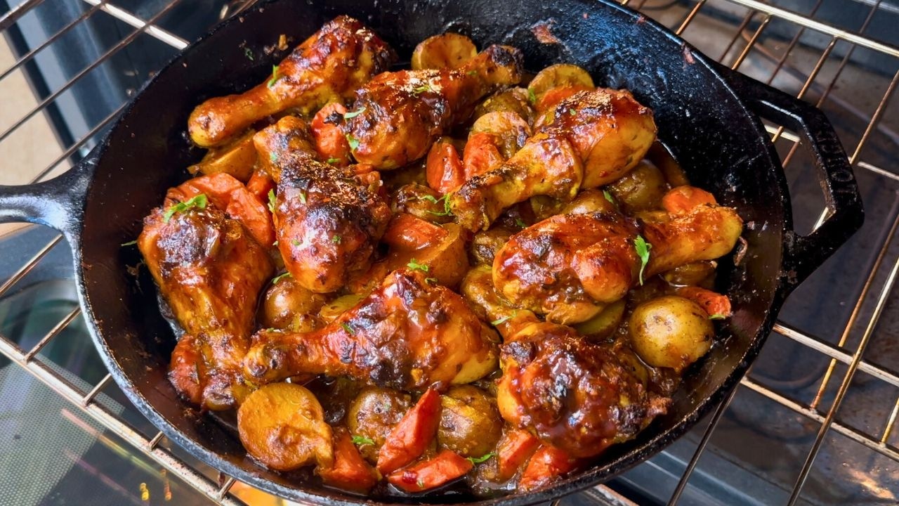 Это блюдо из куриных ножек и картофеля невероятно легко приготовить! Насыщенное вкусом блюдо из к...