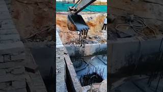 Connecting piles and pouring concrete#excavator #shorts
