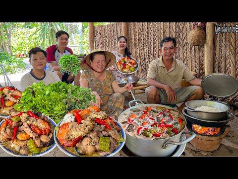 Mắm Ruốc Kho Tôm Thịt Cá Tra | Hái Rau Trong Vườn Quê Ăn Sạch Nồi Cơm Mẹ Nấu || Fermented fish stew
