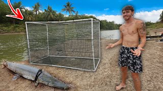 I built the WORLDS LARGEST fish Trap to catch RIVER MONSTERS…