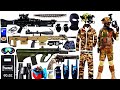 plastic box full of shooting toys like M416,watergel,watergun,blastergun,Ak47,mp5,p90,double barrel