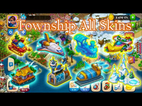 Township All Skins - Helicopter Helipad Airplane Airport Train Train Station Port Ship Island