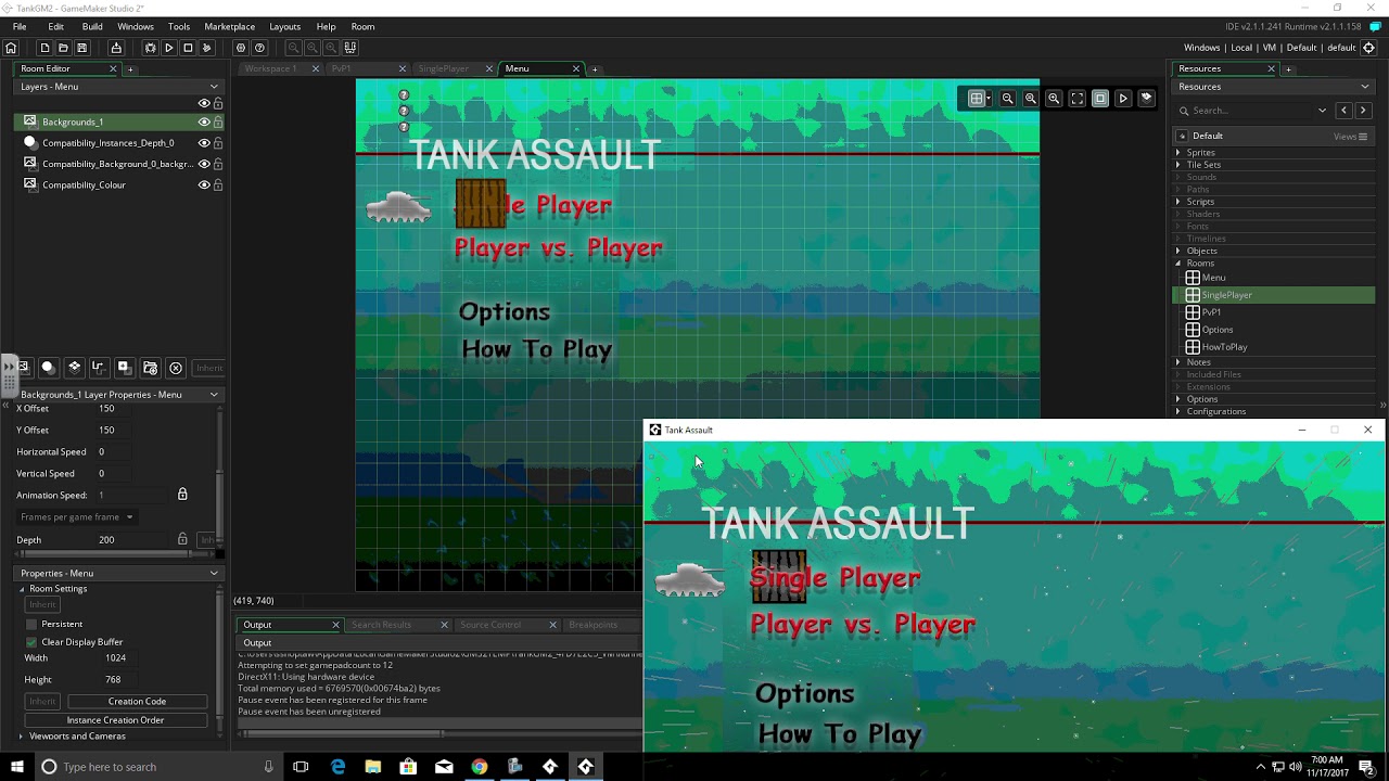 GameMaker Studio 2: Rooms, Backgrounds, Properties and Layers - YouTube