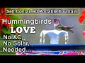 Hummingbird fountain attracts hummingbirds no sun solar ac needed portable birdbath garden or patio