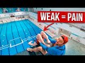 ABS workout CHALLENGE on a HUGE PLATFORM | THROWN OFF into swimming pool