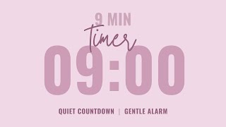 ⌛ 9 Minute Quiet Countdown Timer ⏰ Gentle Alarm 💗 Aesthetic Pastel Pink