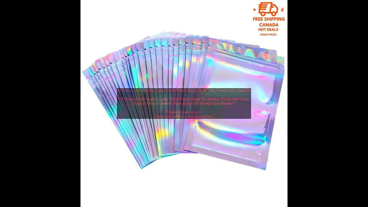 1005004745226922 50 Pieces Self Sealing Laser Small Plastic Bags for Jewelry  Pouch with 