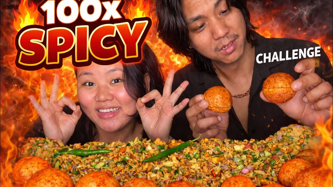 Extreme 100x Spicy pani puri Mukbang Challenge 🔥 | Last Tak Dekhna!@SR-FoodDiaries 