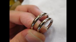 【鍛造の結婚指輪】シンプルな結婚指輪　甲丸リング 幅2.8ミリ