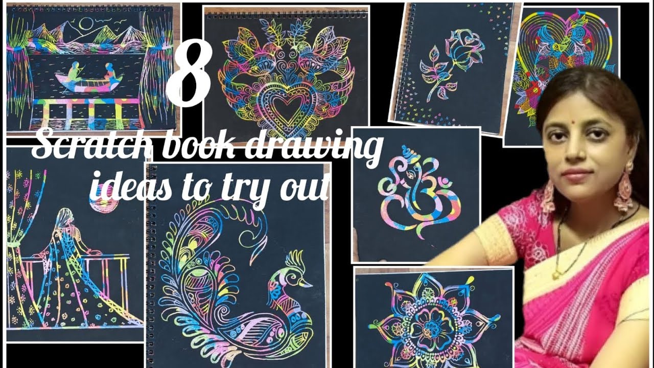 8 Scratch book drawing ideas to try with scratch books~ - YouTube