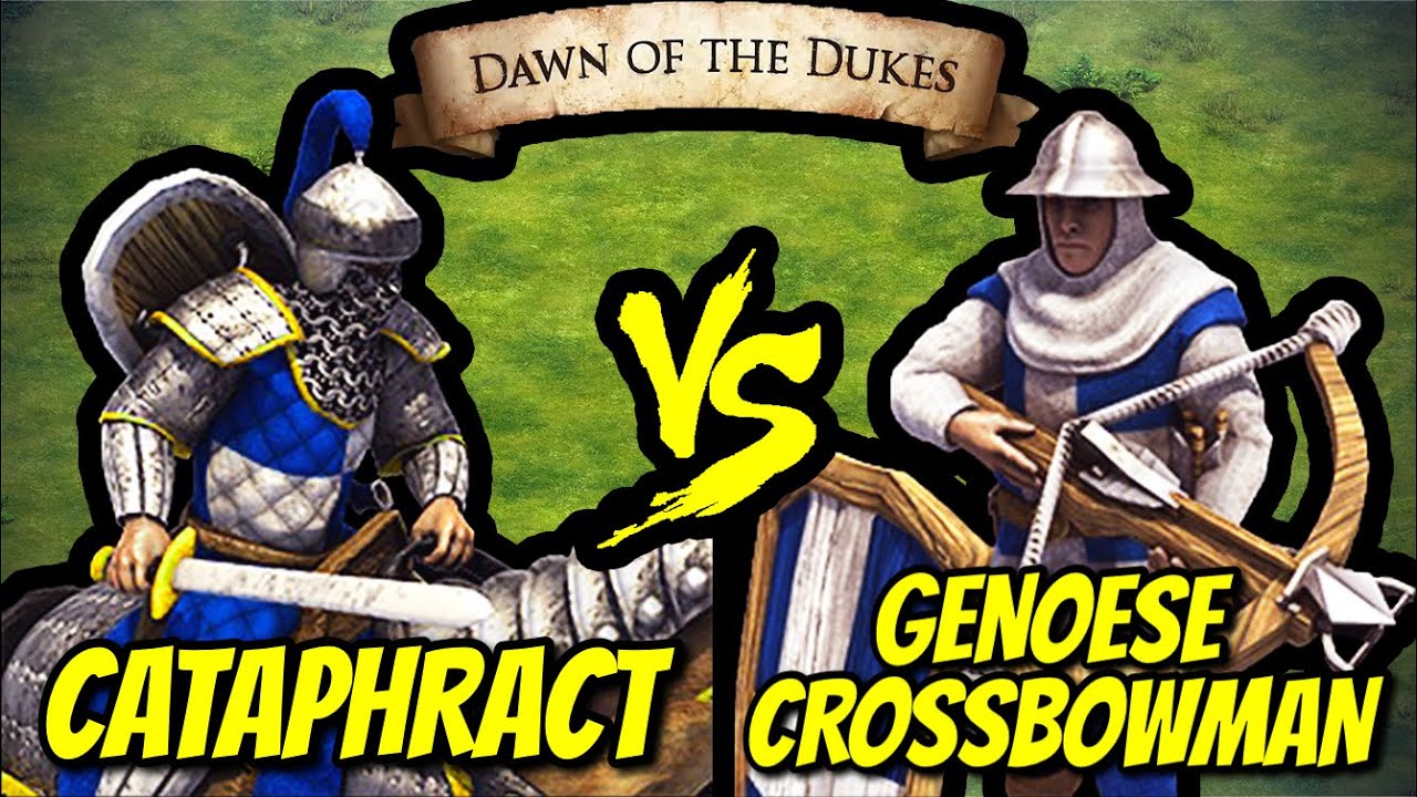 117 Elite Cataphracts vs 200 Elite Genoese Crossbowmen (Total Resources) | AoE II: DE