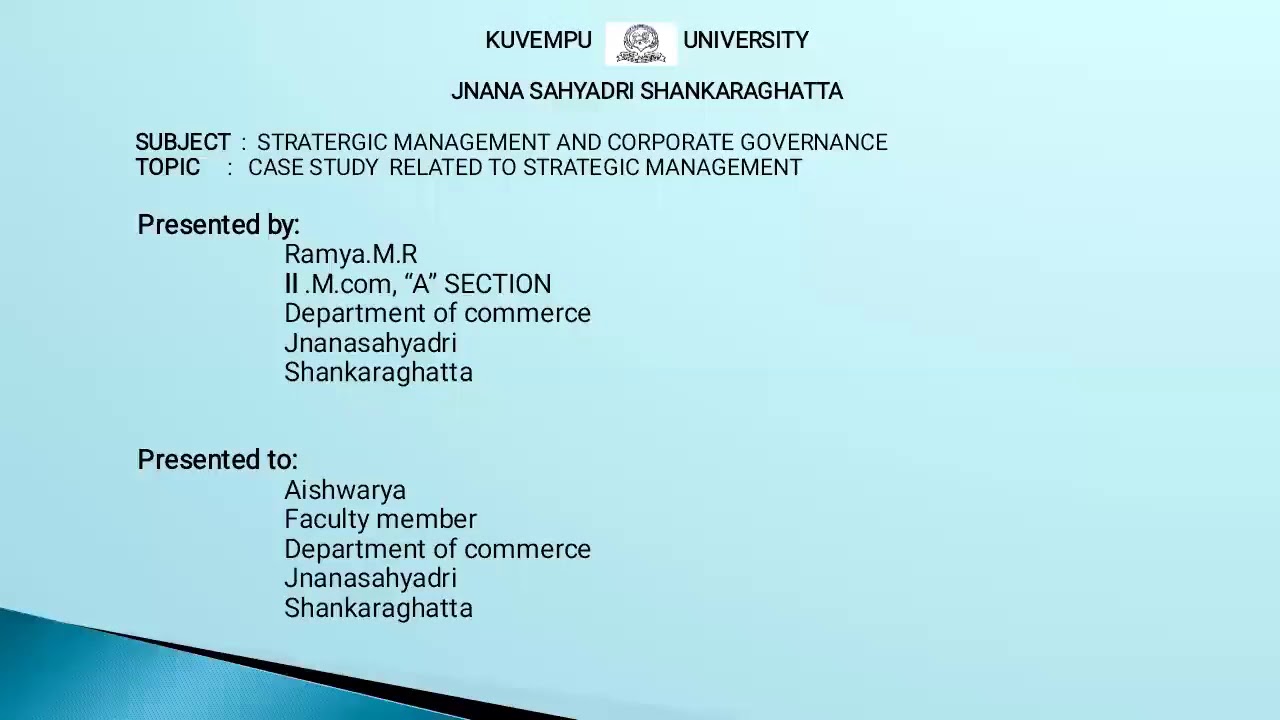 solved case study on strategic management