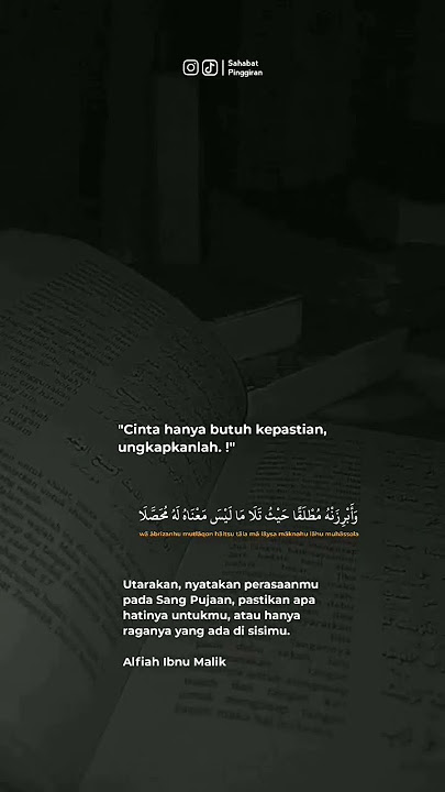 Kepastian Cinta | Filosofi Alfiyah | #fyp #santrisalafi #storywa #viral #shorts