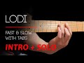 LODI - Guitar intro   solo lesson with tabs (fast & slow) - CCR