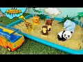 Animal Delivery!! &quot;Jungle Daddy&quot; zoo toys bus little people wild animals kids