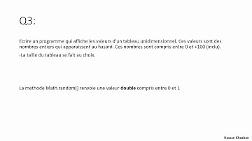 03 Exercices sur les tableaux dans Java