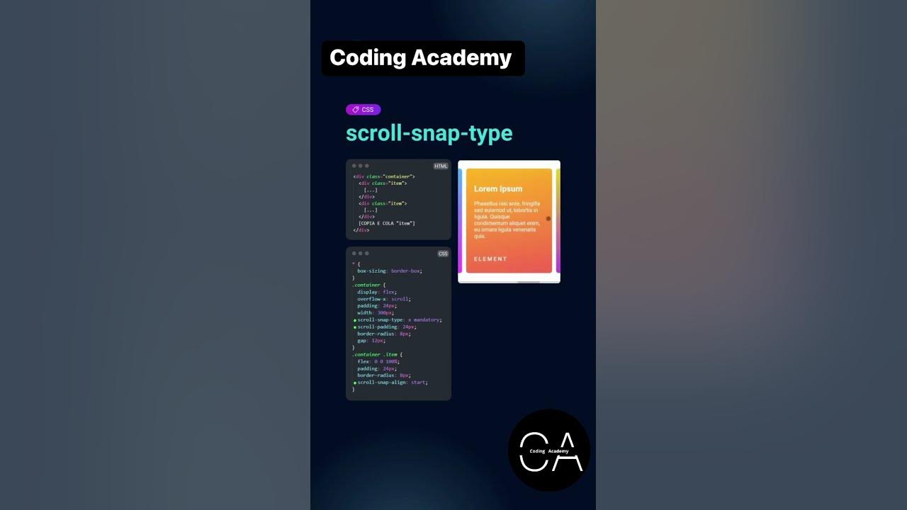Scroll-Snap-Type | Coding Academy - YouTube