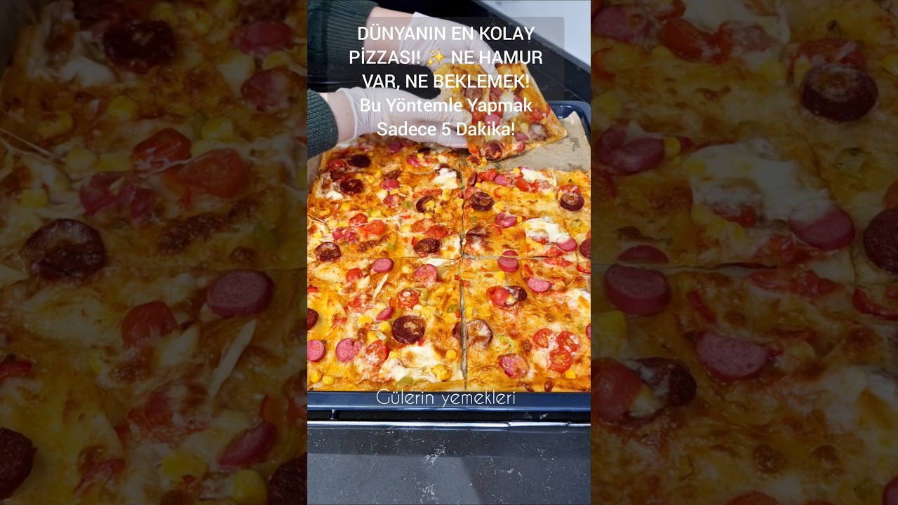 HAMUR YOĞURMAK YOK! 🍕 10 DAKİKADA YUFKADAN PRATİK PİZZA Sadece 2 Yufka İle 1 Tepsi Pizza