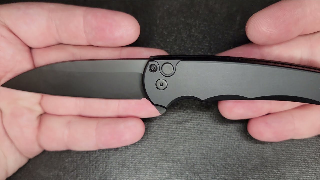 Protech Malibu. Disassembled Black Wharncliffe. overview/review