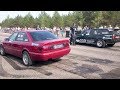Audi S4 Quattro 2.2t 20v vs BMW E30 Touring M50 2.9t 1/4 mile drag race