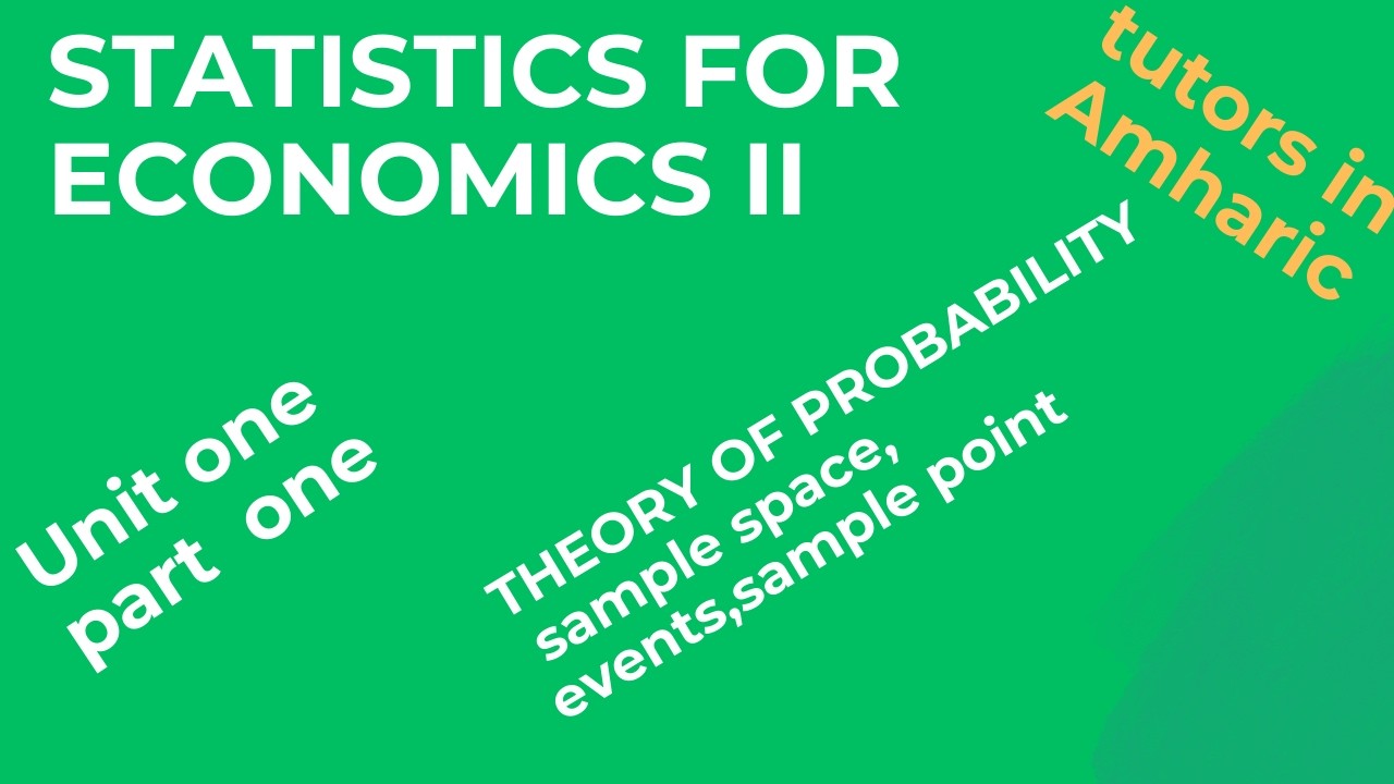 Statistics for economics II chapter 1 part 1 about probability - YouTube