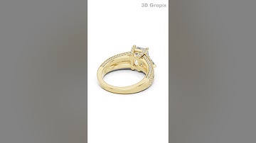 Jewellery CAD Design Rendering Ring - 025|Yellow Gold | 360° Realistic View #3dgrapix #3DRendering