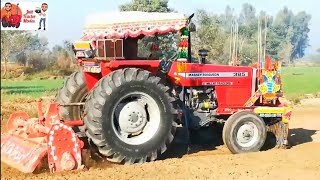 MF 385 Tractor Model 2018 Operating 54 Cutter Rotavator In Soft Fields With Extra Engine Power 💪💪 screenshot 3