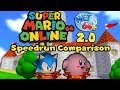 SM64O Net64 2.0 Speedrun Comparison of Sonic and Kirby