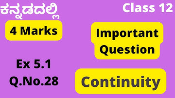 Ex 5.1 Q 28 Continuity and Differentiability 2nd puc maths in Kannada |Class 12
