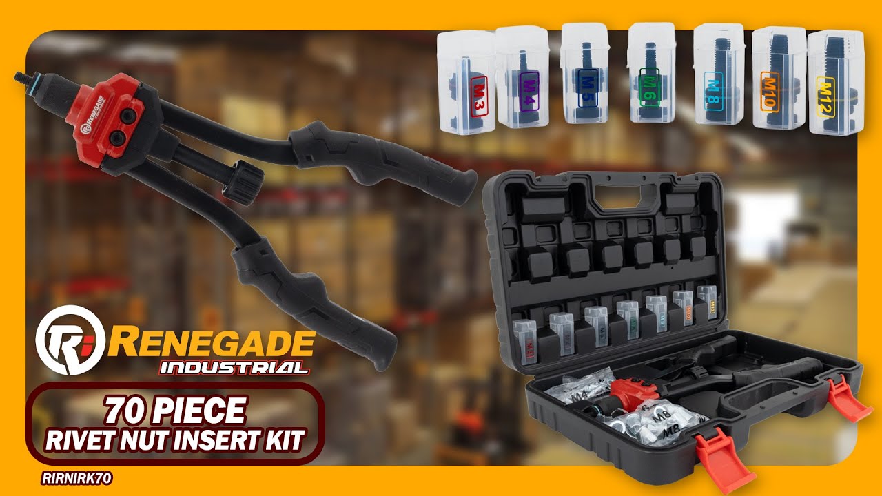 Renegade Industrial 70 Piece Rivet Nut Insert Kit - RIRNIRK70