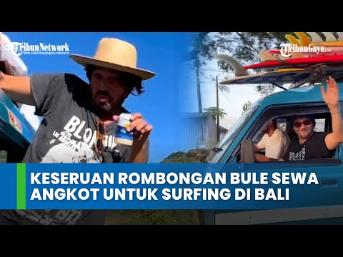 Keseruan Rombongan Bule Sewa Angkot Untuk Surfing di Bali