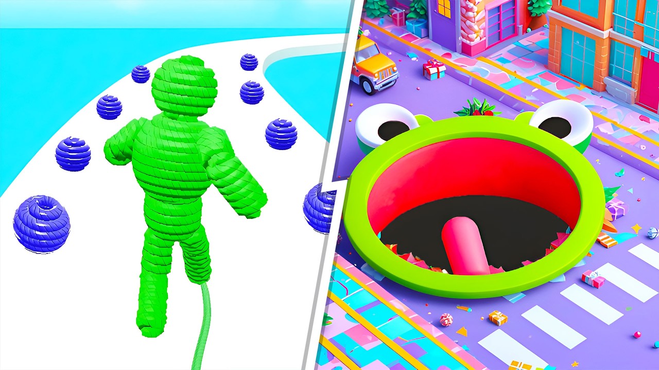 Rope Man Run VS Hole.io - Max Level Gameplay Walkthrough (Android,iOS) NEW UPDATE Ep 852