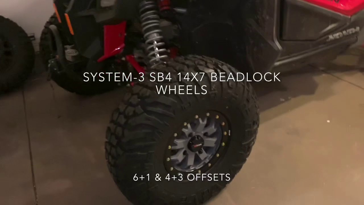 Honda Talon 32’s-NO WHEEL SPACERS! EFX motovator 32x9.5-14 D.O.T. tire, System 3 SB-4 beadlock