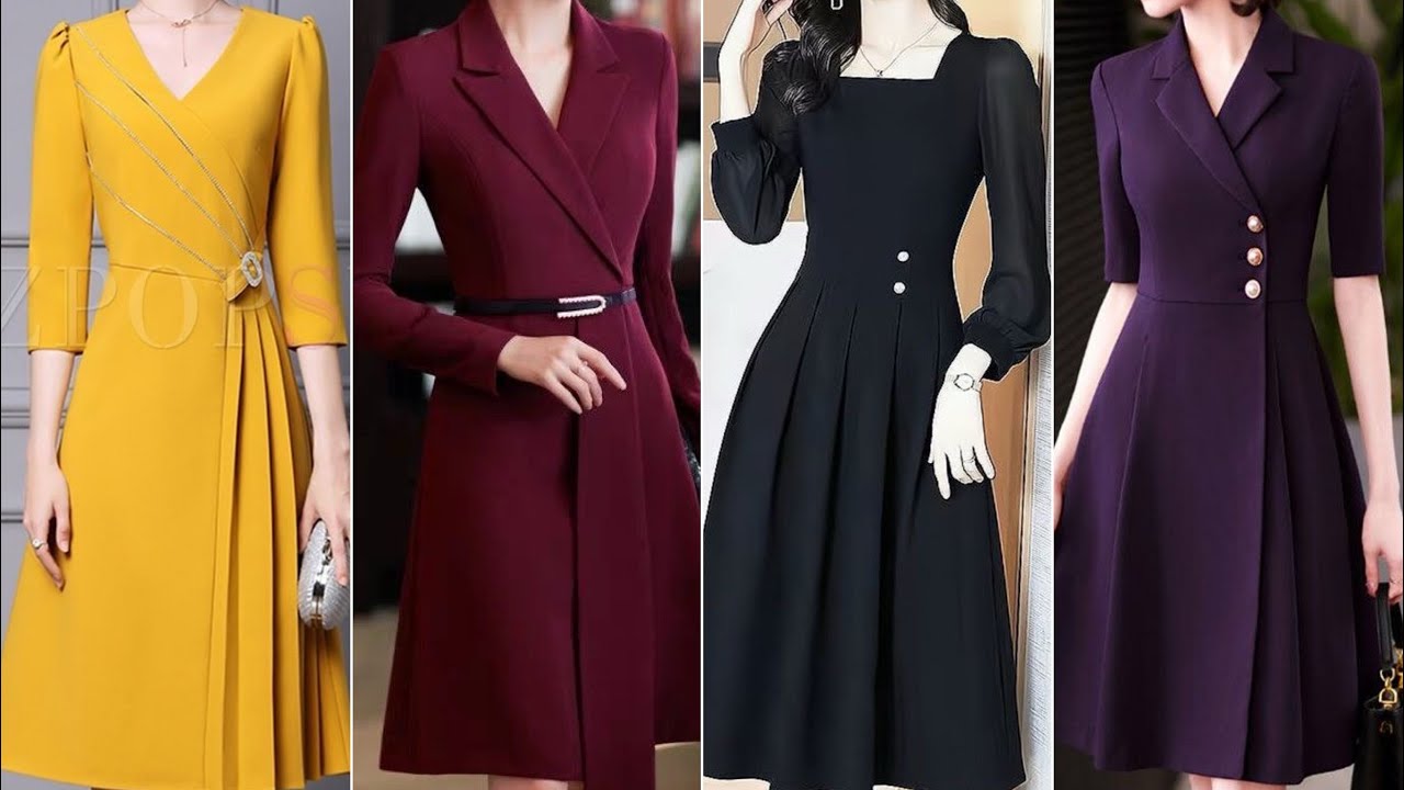 solid color business women dresses collection - YouTube