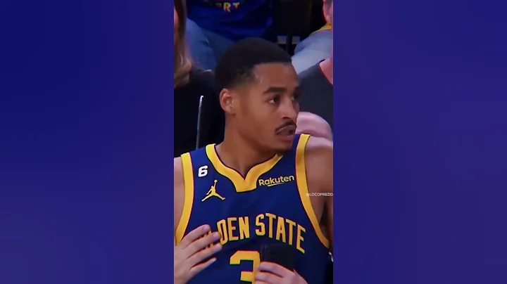 Jordan Poole takes a seat on a fans lap 😅 #shorts