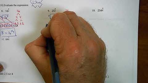 Math 2 Worksheet 2 Unit 8 Solutions #8 12 Evaluating Exponents