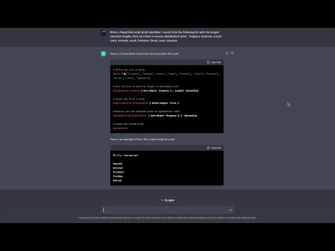 ChatGPT  - Write a PowerShell script that will...